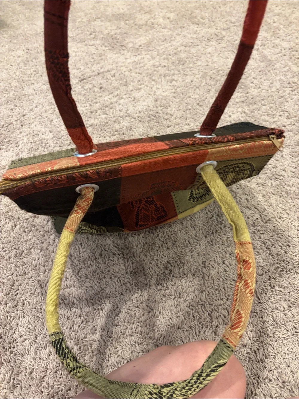Multicolor Patchwork Canvas Tote